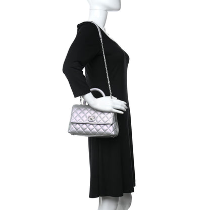 Chanel Iridescent Caviar Quilted Extra Mini Coco Handle Flap Purple 2 of 11
