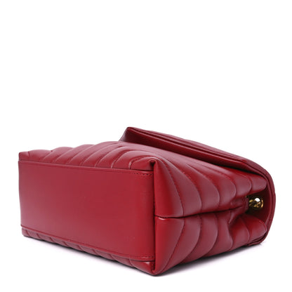 Saint Laurent Calfskin Y Quilted Monogram Small Loulou Chain Satchel Red 10 of 12