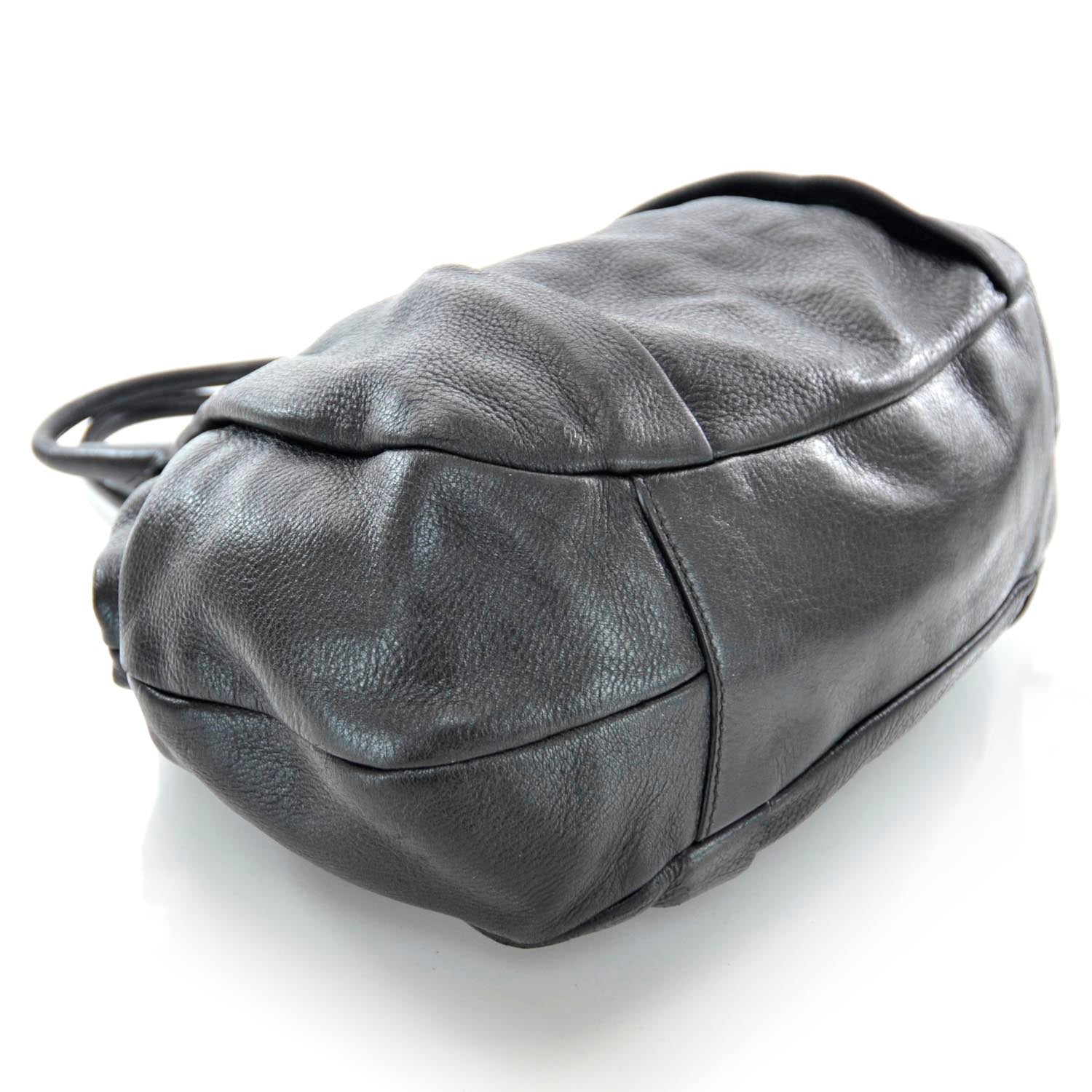 Prada Cervo Deerskin Shoulder Bag Black 4 of 11