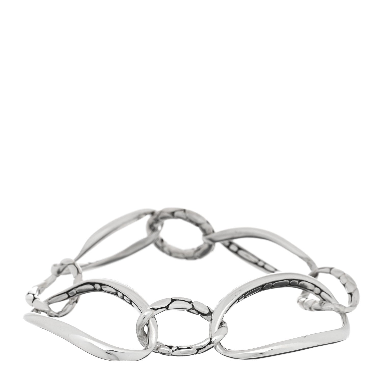 John Hardy Sterling Silver Kali Pebbled Oval Link Bracelet 1 of 3