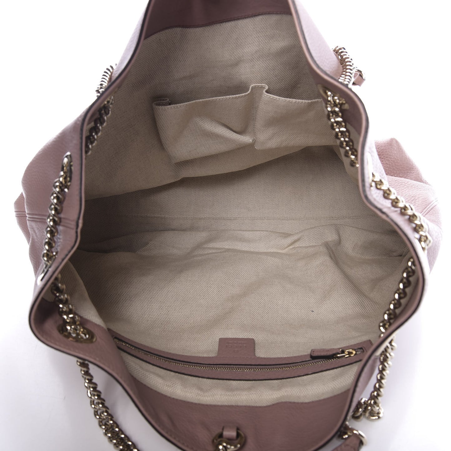 Pebbled Calfskin Large Soho Chain Shoulder Bag Dark Cipria