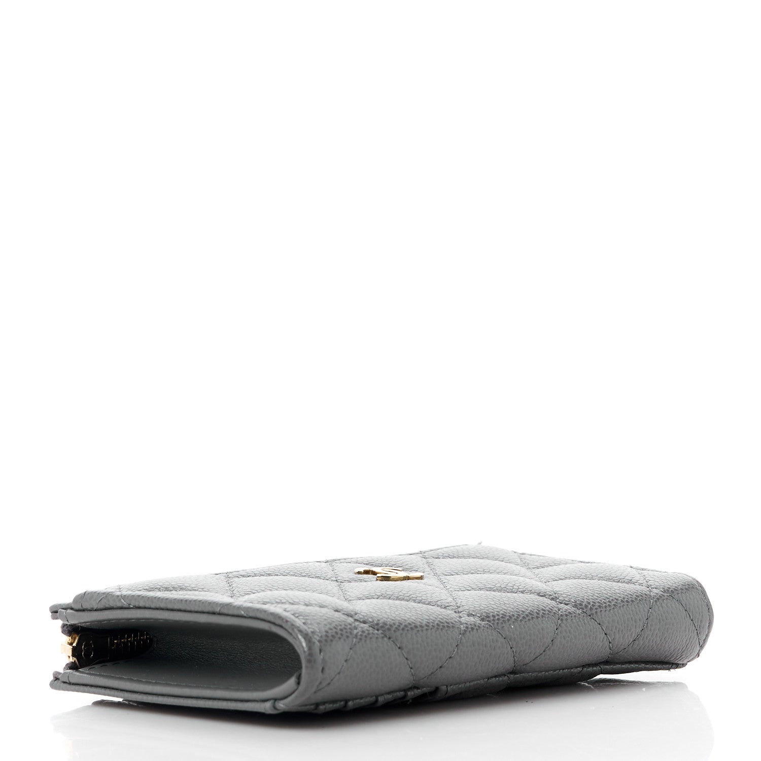 Chanel Caviar Quilted CC Zip Around Card Holder Grey 4 of 11