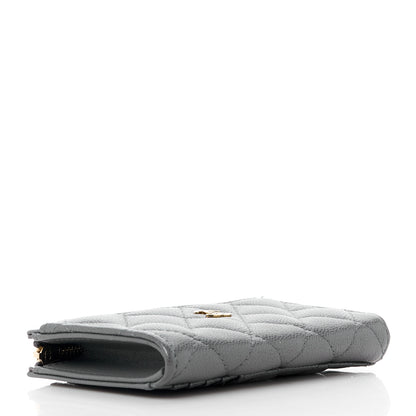 Chanel Caviar Quilted CC Zip Around Card Holder Grey 4 of 11