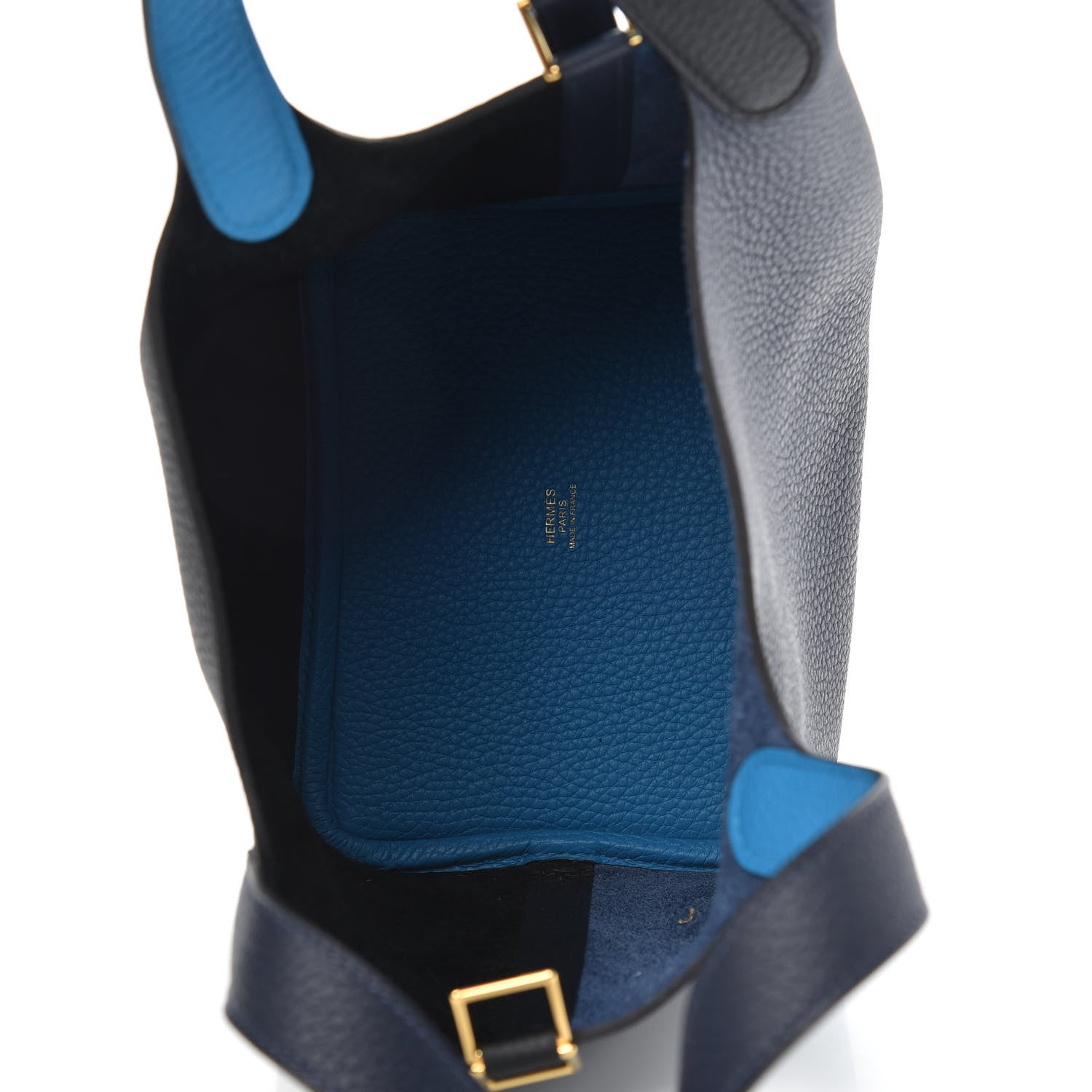Hermes Taurillon Clemence Casaque Picotin Lock 18 PM Bleu Nuit Black Blue Frida 5 of 10