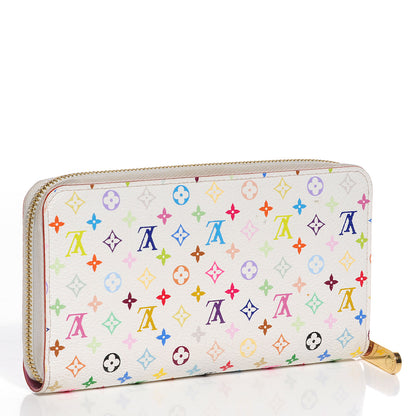 Louis Vuitton Monogram Multicolor Zippy Wallet White Litchi 3 of 7