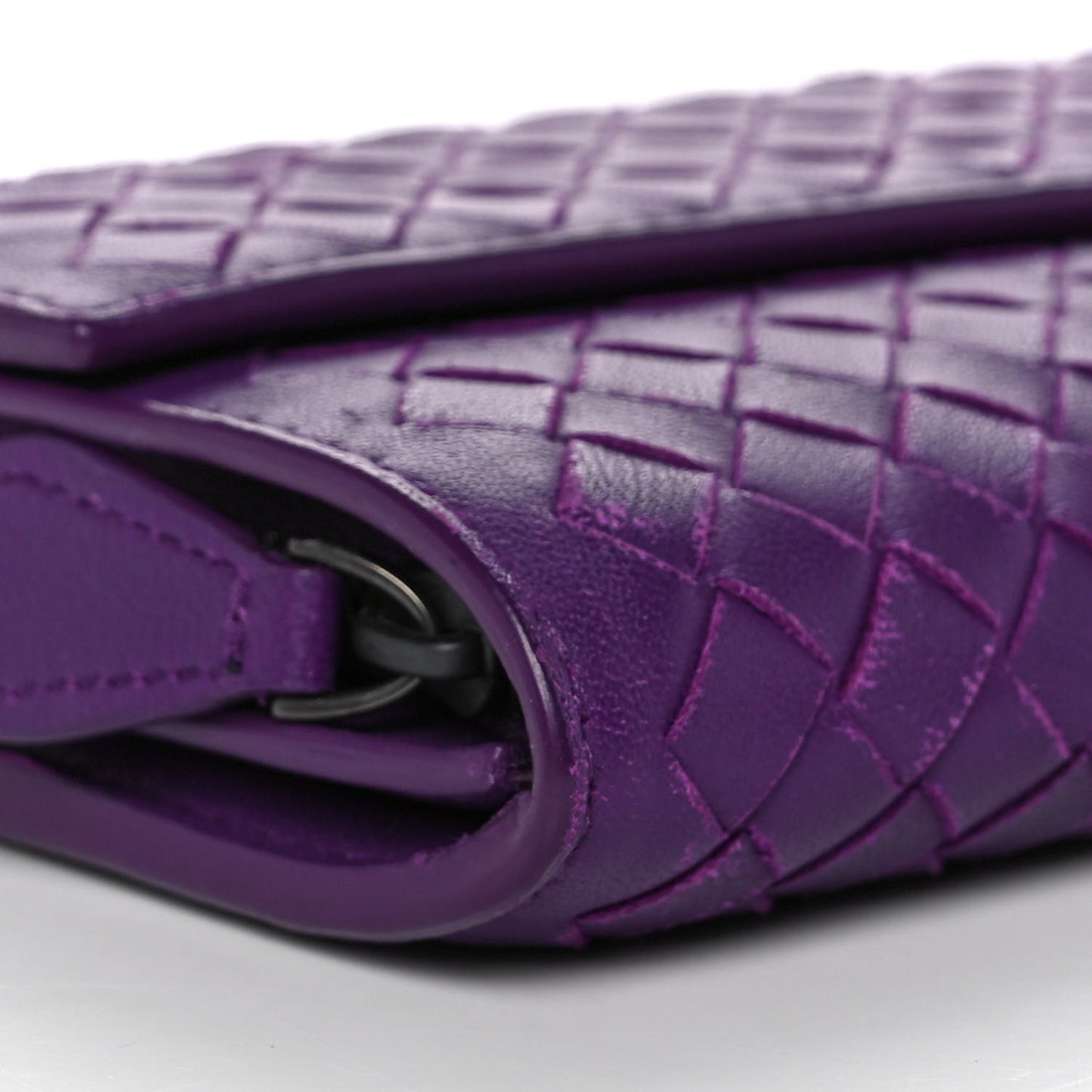 Nappa Intrecciato Continental Flap Wallet Peony
