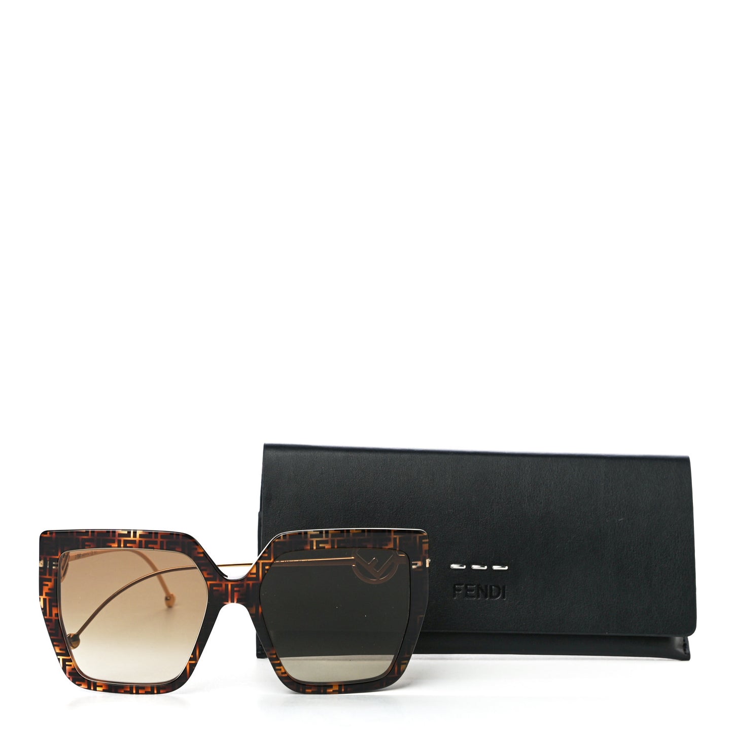 Acetate Metal F is Fendi FF Butterfly Sunglasses FF 0410/S Havana
