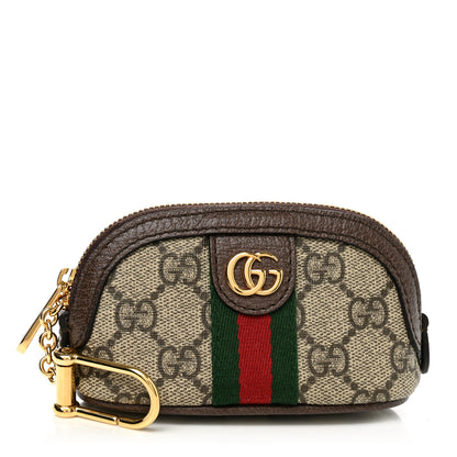 Gucci GG Supreme Monogram Web Ophidia Dome Key Pouch Beige New Acero 1 of 8