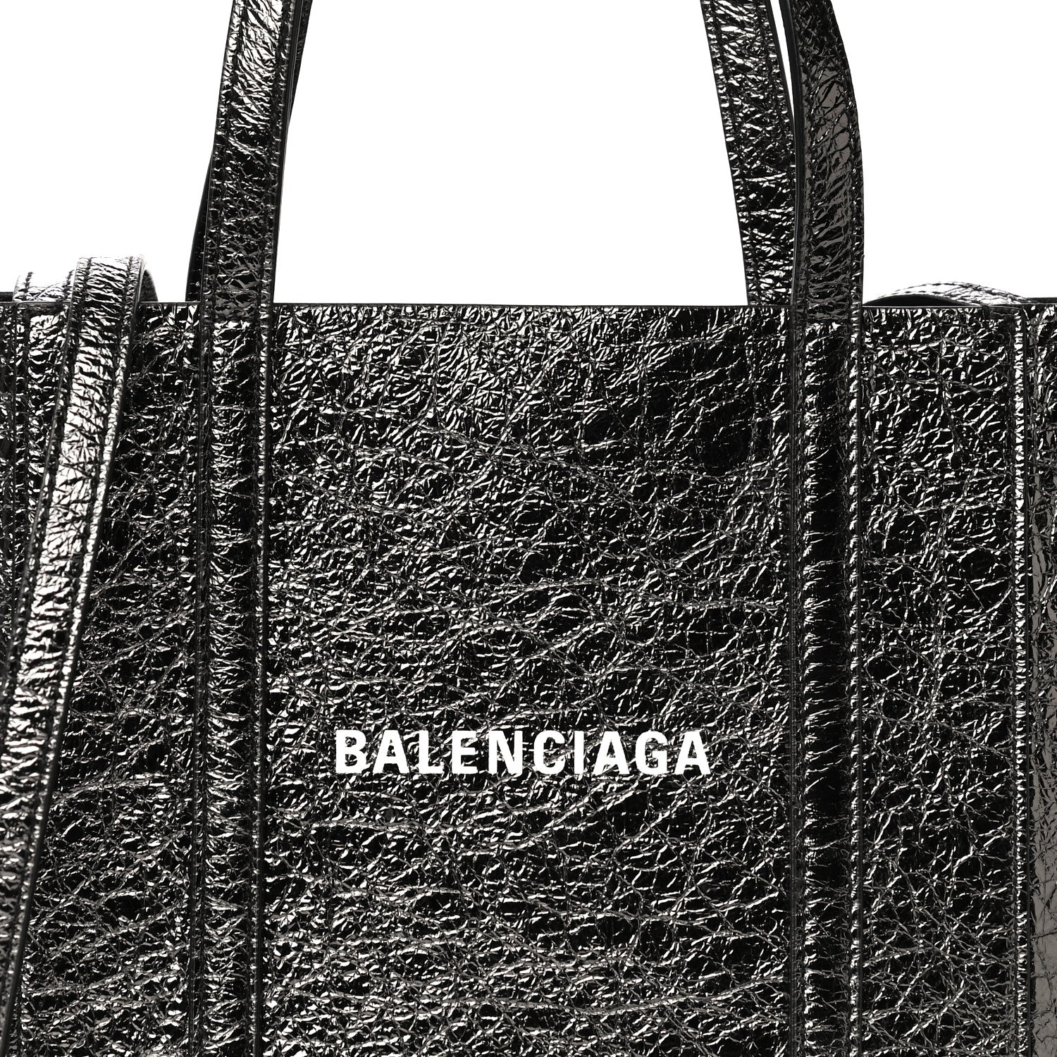 Balenciaga Textured Patent Calfskin XXS Everyday Tote Black 10 of 10