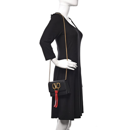 Valentino Garavani Smooth Calfskin Mini VRing Crossbody Bag Black 2 of 10