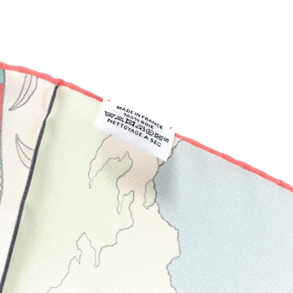 Hermes Silk Le Premier Chant Wow ! Muffler Mauve White Bleu Glacier 4 of 5
