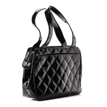 Chanel Patent Quilted Shoulder Bag Black 2 of 6