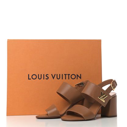 Louis Vuitton Grained Calfskin Horizon Sandals 37 Cognac 8 of 8