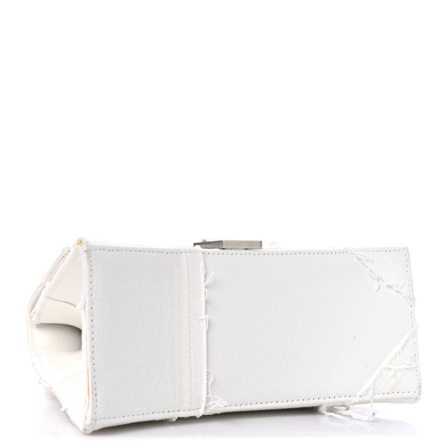 Balenciaga Denim Patchwork Small Hourglass Top Handle Bag White 4 of 13