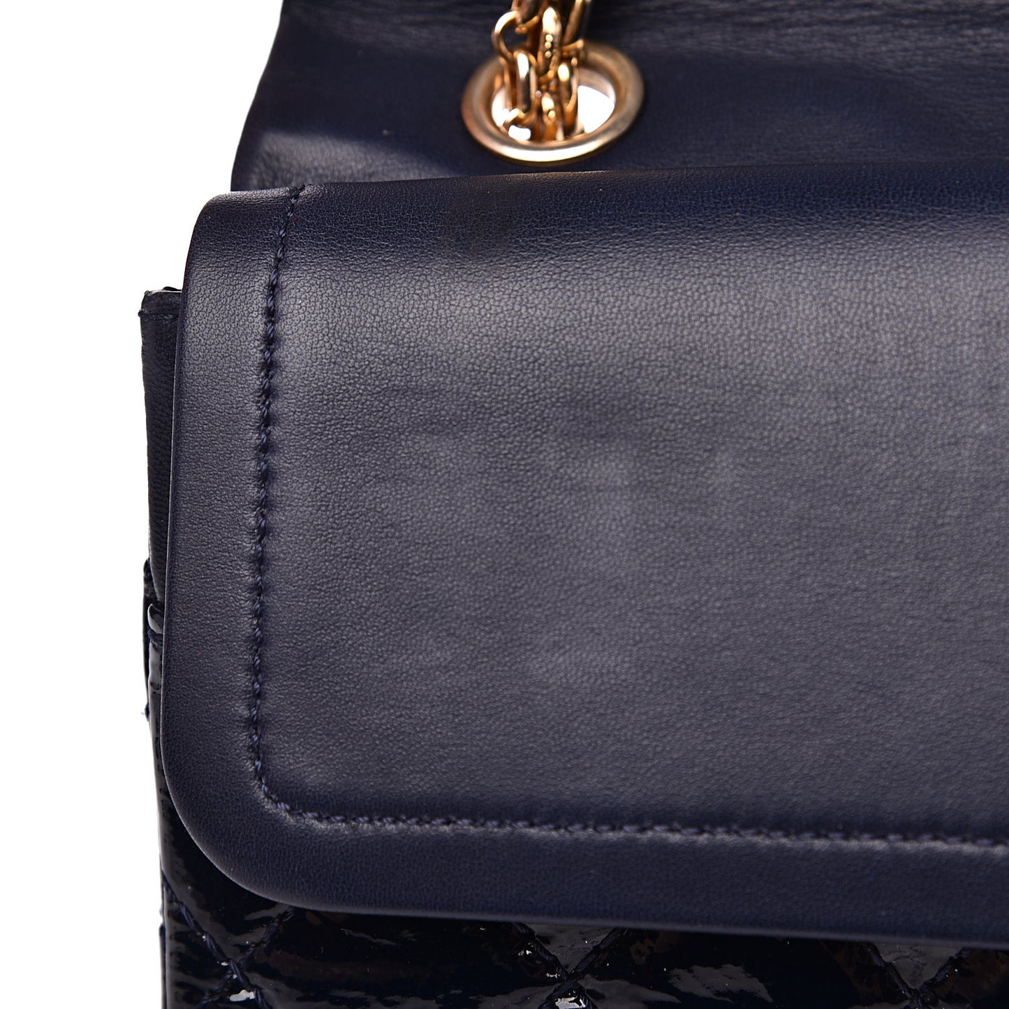 Distressed Patent Quilted 2.55 Reissue 226 Flap Navy
