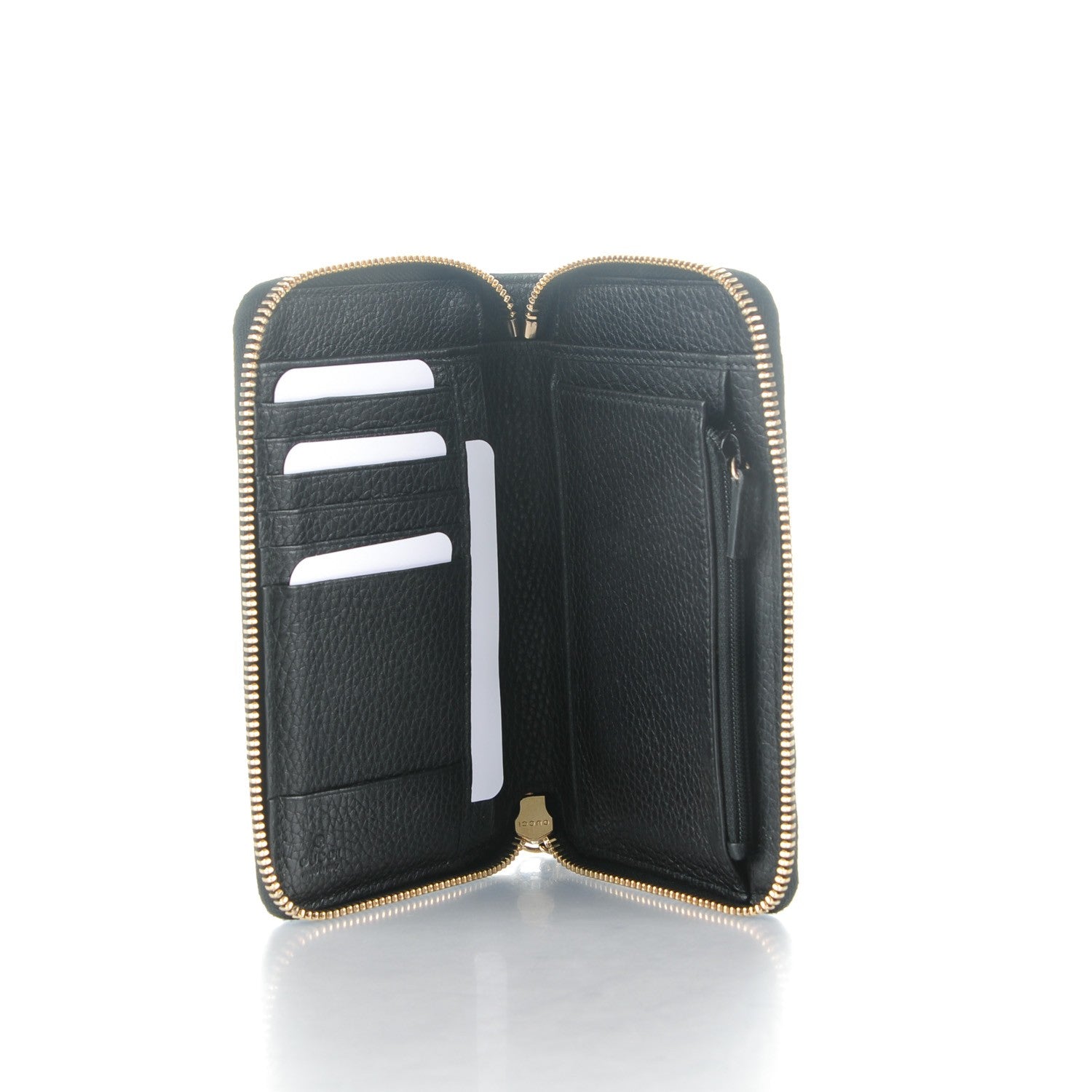 Gucci Pebbled Calfskin Medium Soho Zip Around Wallet Black 5 of 7