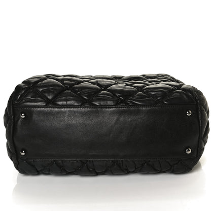 Chanel Calfskin Bubble Quilt Bowler Black 20 of 27