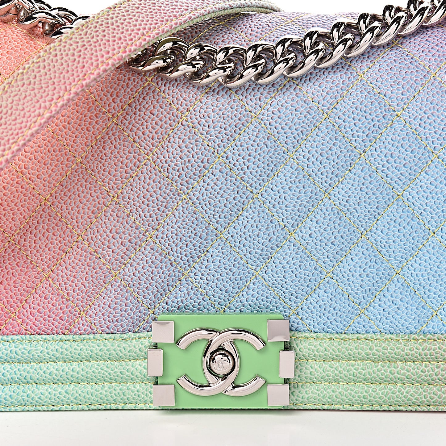 Caviar Quilted Medium Cuba Rainbow Boy Flap Multicolor