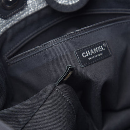 Chanel Straw Lurex Small Deauville Tote Charcoal 7 of 10
