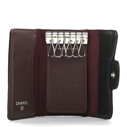 Chanel Lambskin Quilted 6 Key Holder Black 5 of 9