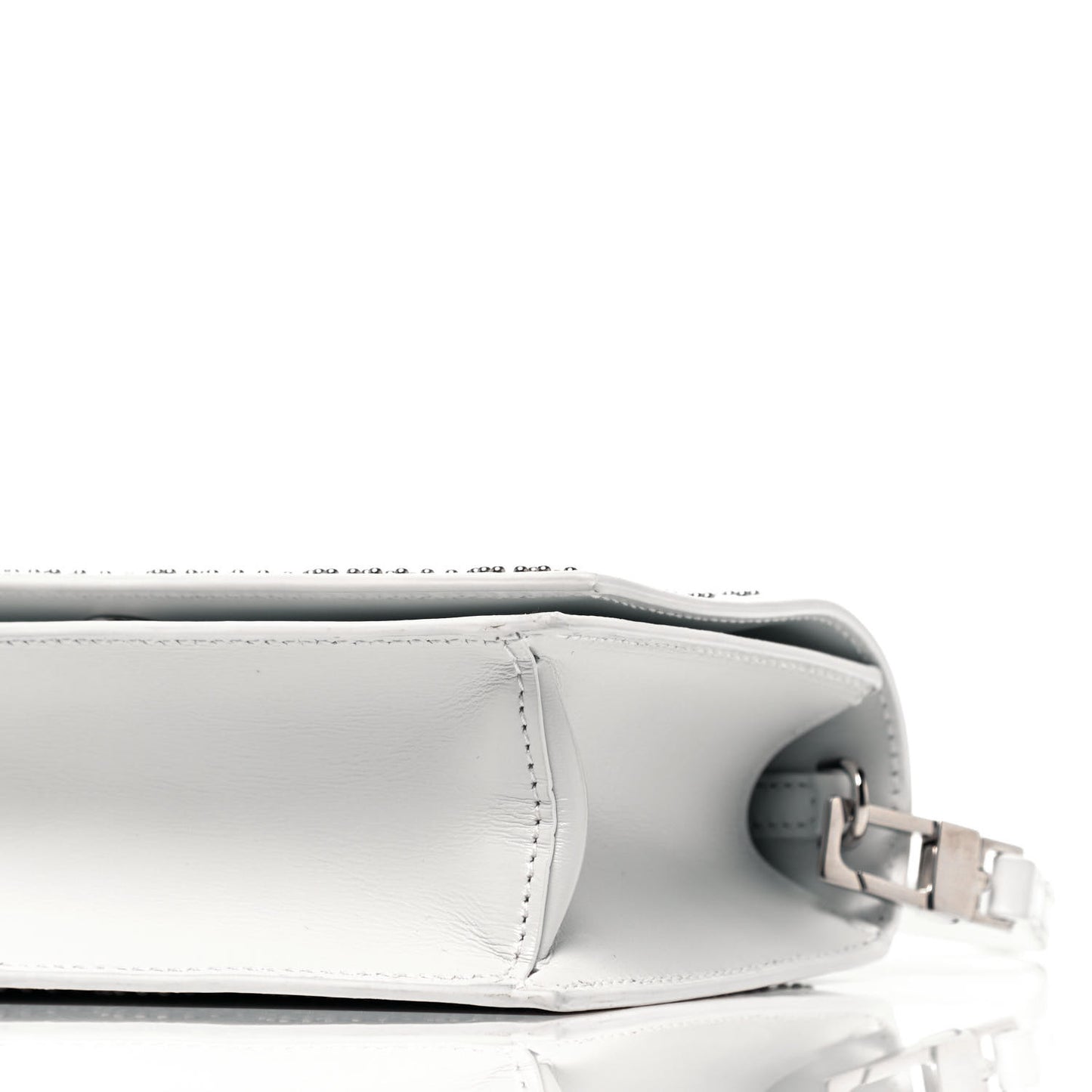 Calfskin Arabesque Studded Franca Crossbody Blanc Optique