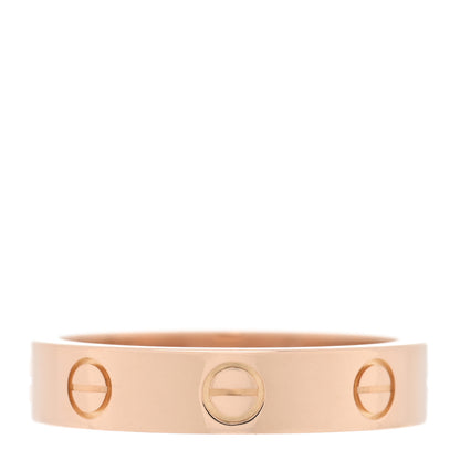 Cartier 18K Pink Gold Diamond 4mm LOVE Wedding Band Ring 51 5.75 3 of 5