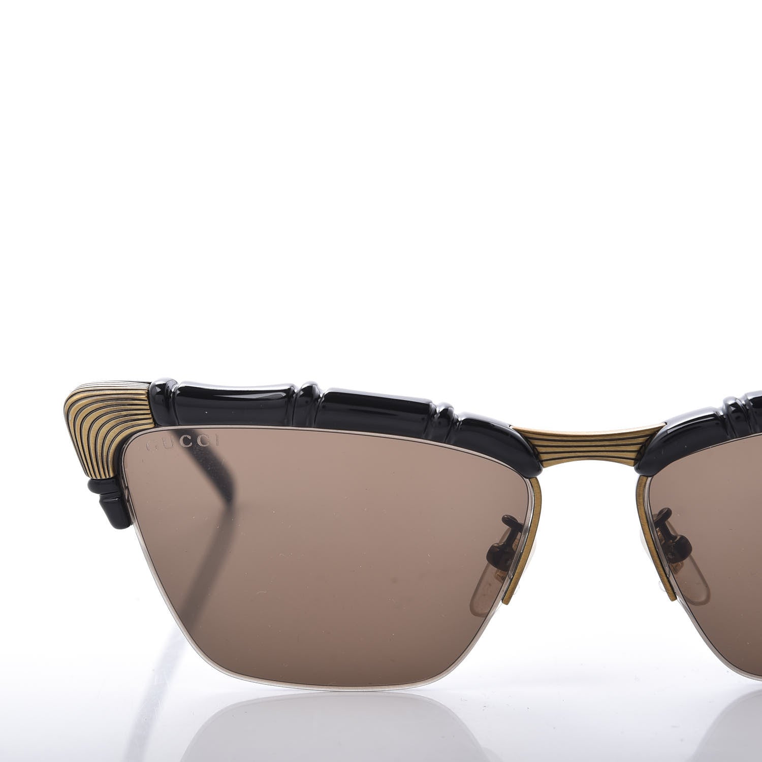 Gucci Acetate Metal Bamboo Sunglasses GG660S Black Brown 8 of 9