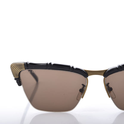 Gucci Acetate Metal Bamboo Sunglasses GG660S Black Brown 8 of 9