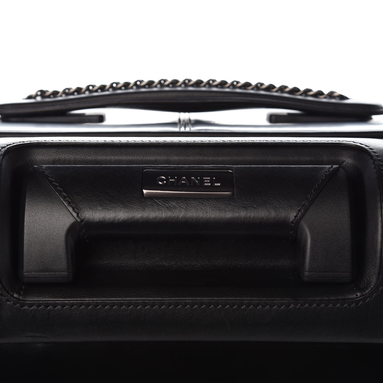 Chanel Vinyl Calfskin Quilted Coco Case Trolley Rolling Luggage Black 6 of 8