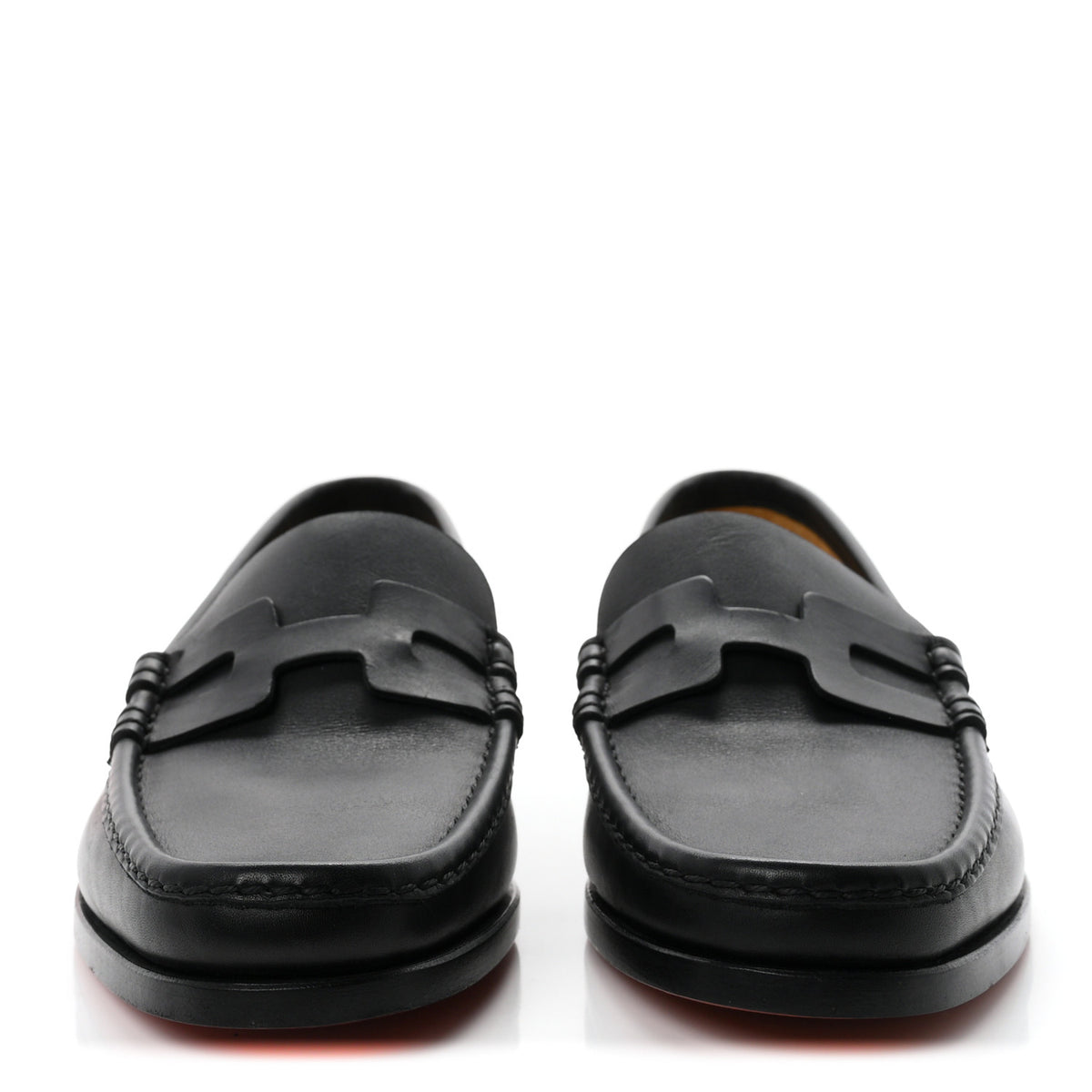 Hermes Calfskin Mens Kennedy Loafers 40.5 Black 3 of 8