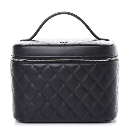 Chanel Lambskin Quilted Large Vanity Pouch Black 1 of 8