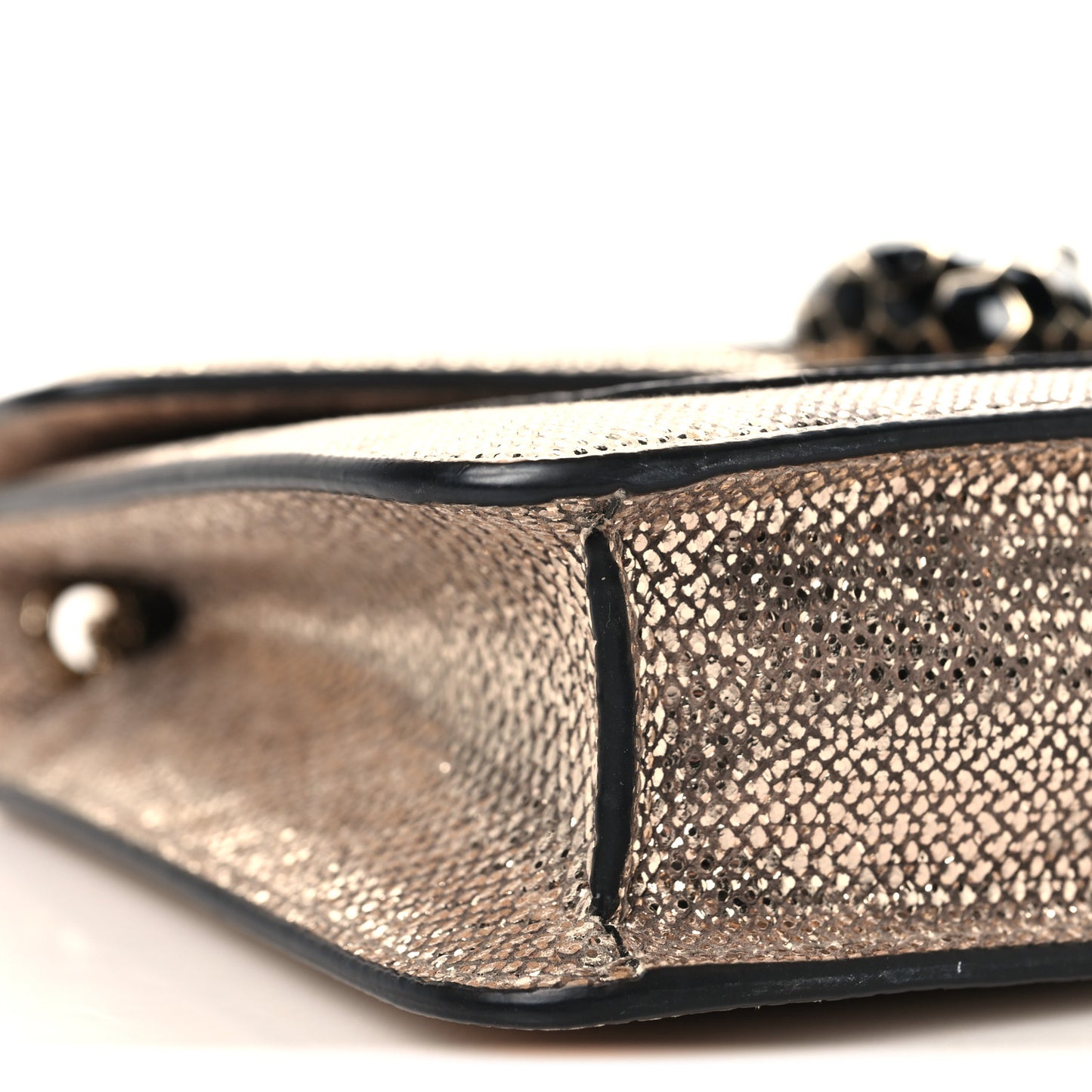 Metallic Karung Serpenti Forever Top Handle Gold