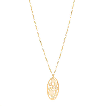 Roberto Coin 18K Yellow Gold Diamond Enamel Bollicine Pendant Necklace White 1 of 4