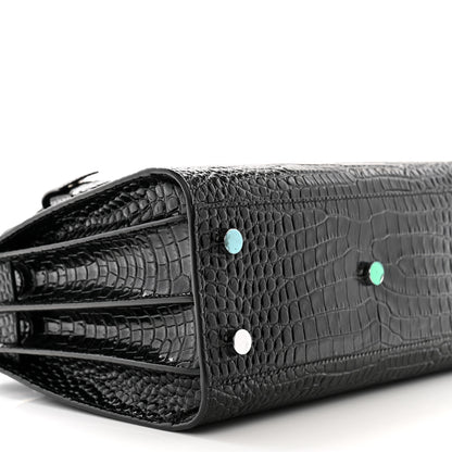 Saint Laurent Calfskin Crocodile Embossed Baby Sac De Jour Black 8 of 9