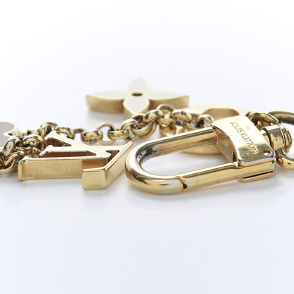 Louis Vuitton Brass Enamel Fleur De Monogram Bag Charm Chain Gold 7 of 7