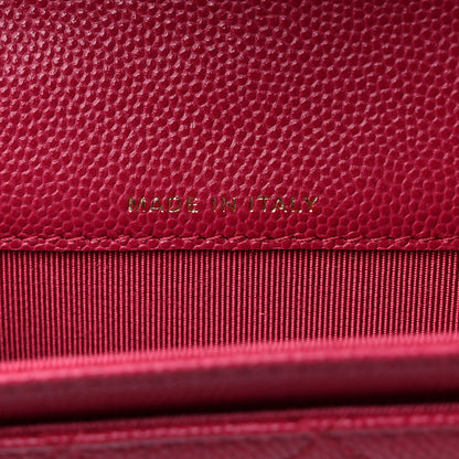 Chanel Caviar Quilted Flap Card Holder Wallet Dark Pink 7 of 9