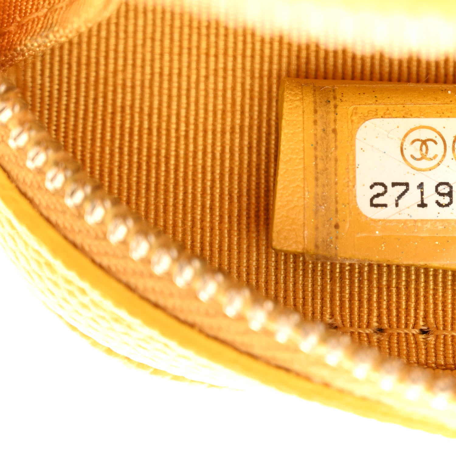 Chanel Caviar Quilted Phone Holder Wallet On Chain WOC Yellow 7 of 12