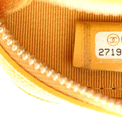 Chanel Caviar Quilted Phone Holder Wallet On Chain WOC Yellow 7 of 12