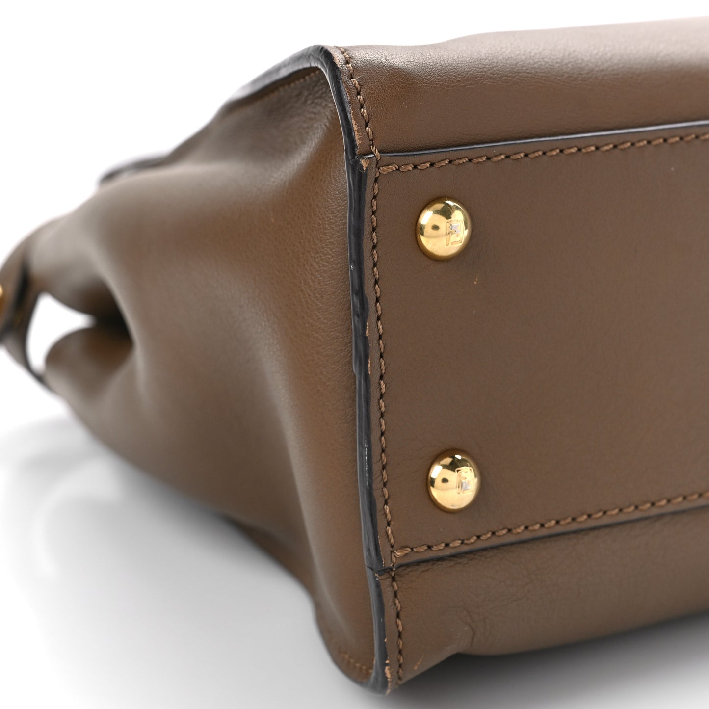 Vitello Seta Fabric Jacquard Pequin Medium Peekaboo Iconic Satchel Foresta Tobacco