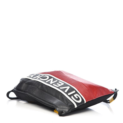 Givenchy Grained Calfskin Logo Drawstring Backpack Red Black 4 of 9