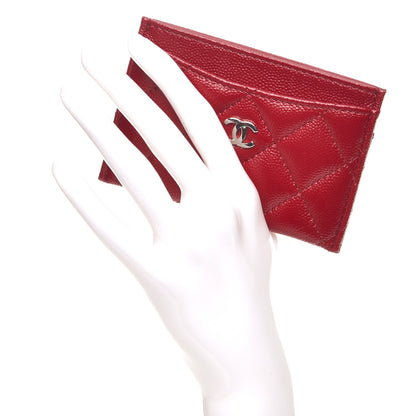 Chanel Caviar Quilted Card Holder Dark Red 2 of 9