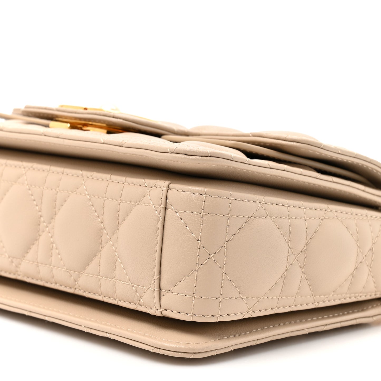 Lambskin Cannage Small Jolie Top Handle Bag Powder Beige Latte