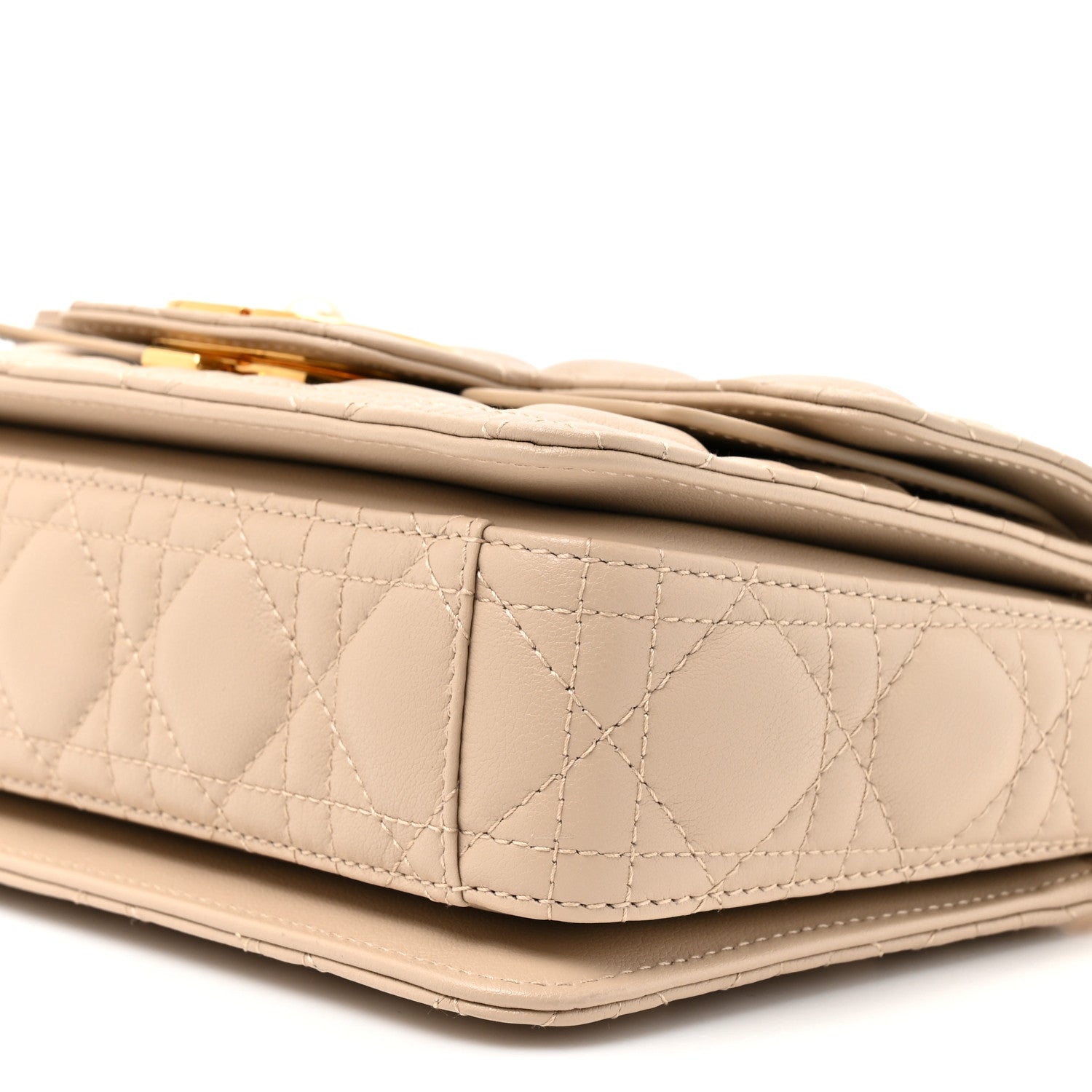 Christian Dior Lambskin Cannage Small Jolie Top Handle Bag Powder Beige Latte 10 of 11