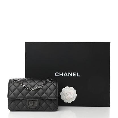 Chanel Metallic Sheepskin Quilted 2.55 Reissue Mini Flap Black 11 of 11