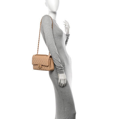 Chanel Caviar Quilted Medium Double Flap Beige 2 of 14