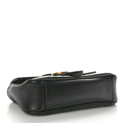 Gucci Calfskin Matelasse Mini GG Marmont Shoulder Bag Black 4 of 9