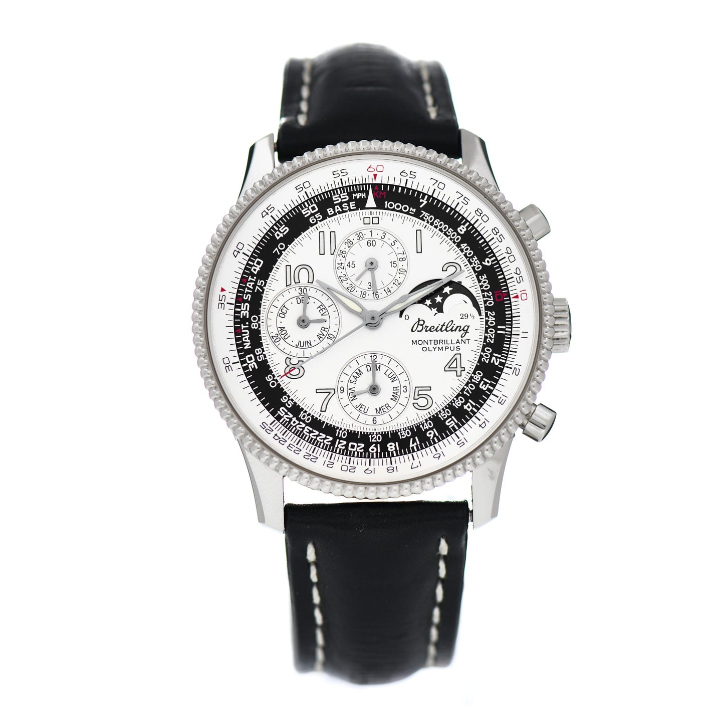Stainless Steel Alligator 41.5mm Navitimer Montbrilliant Olympus Automatic Watch A19350