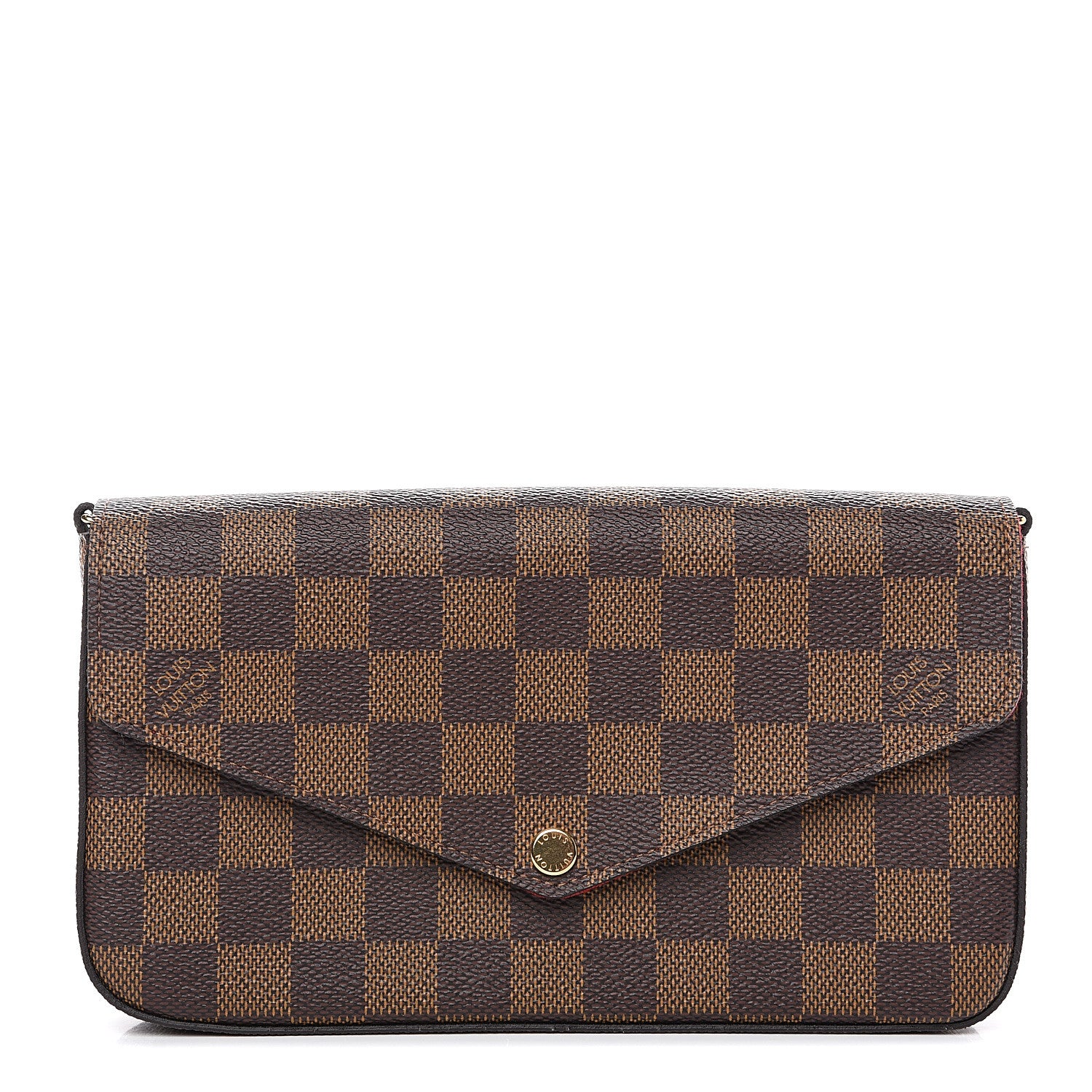 Louis Vuitton Damier Ebene Pochette Felicie Chain Wallet 1 of 9