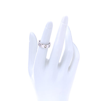 Cartier 18K White Gold 3 Diamond 5.5mm LOVE Ring 49 5 2 of 7