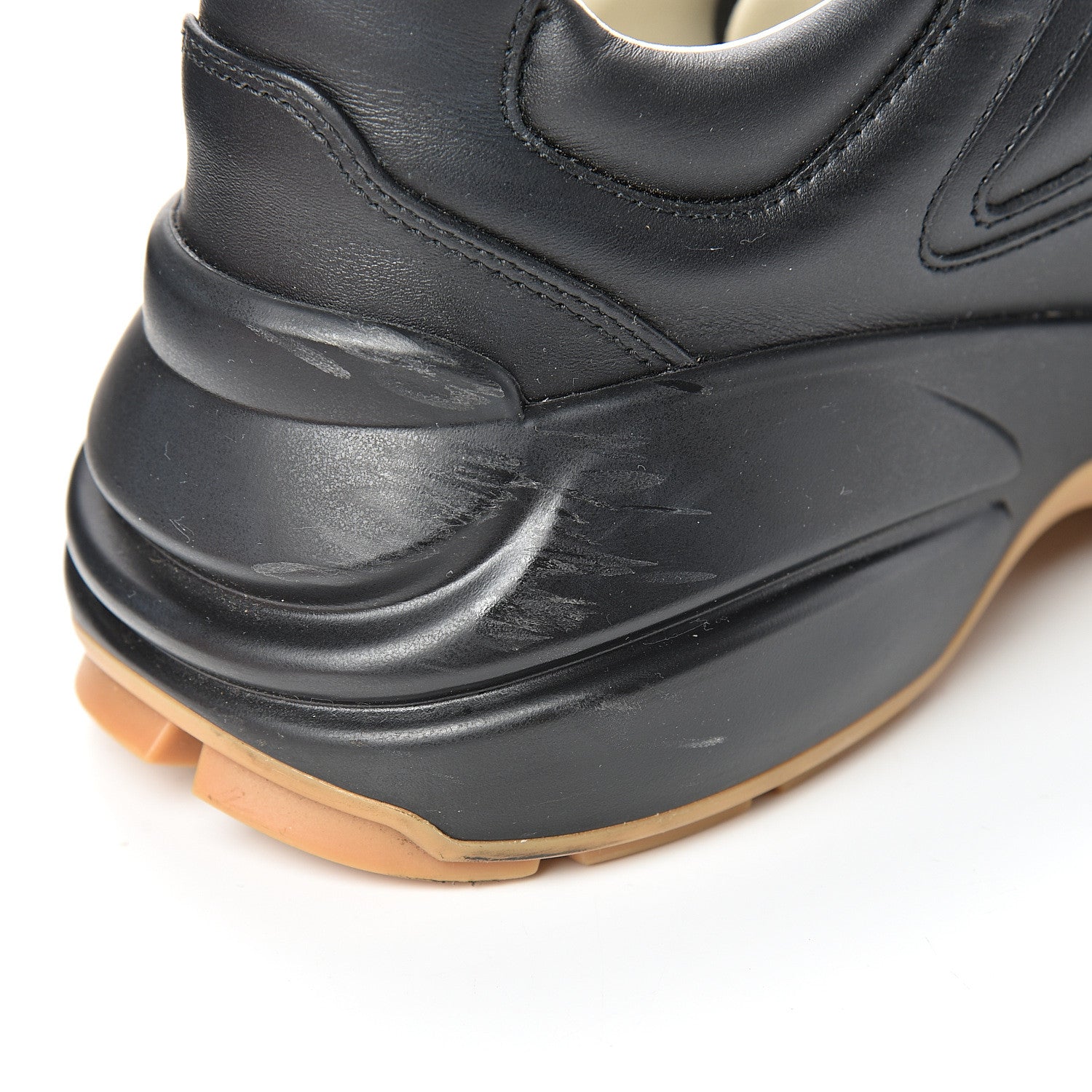 Gucci Calfskin Iridescent Logo Womens Rhyton Sneakers 39 Black 9 of 10